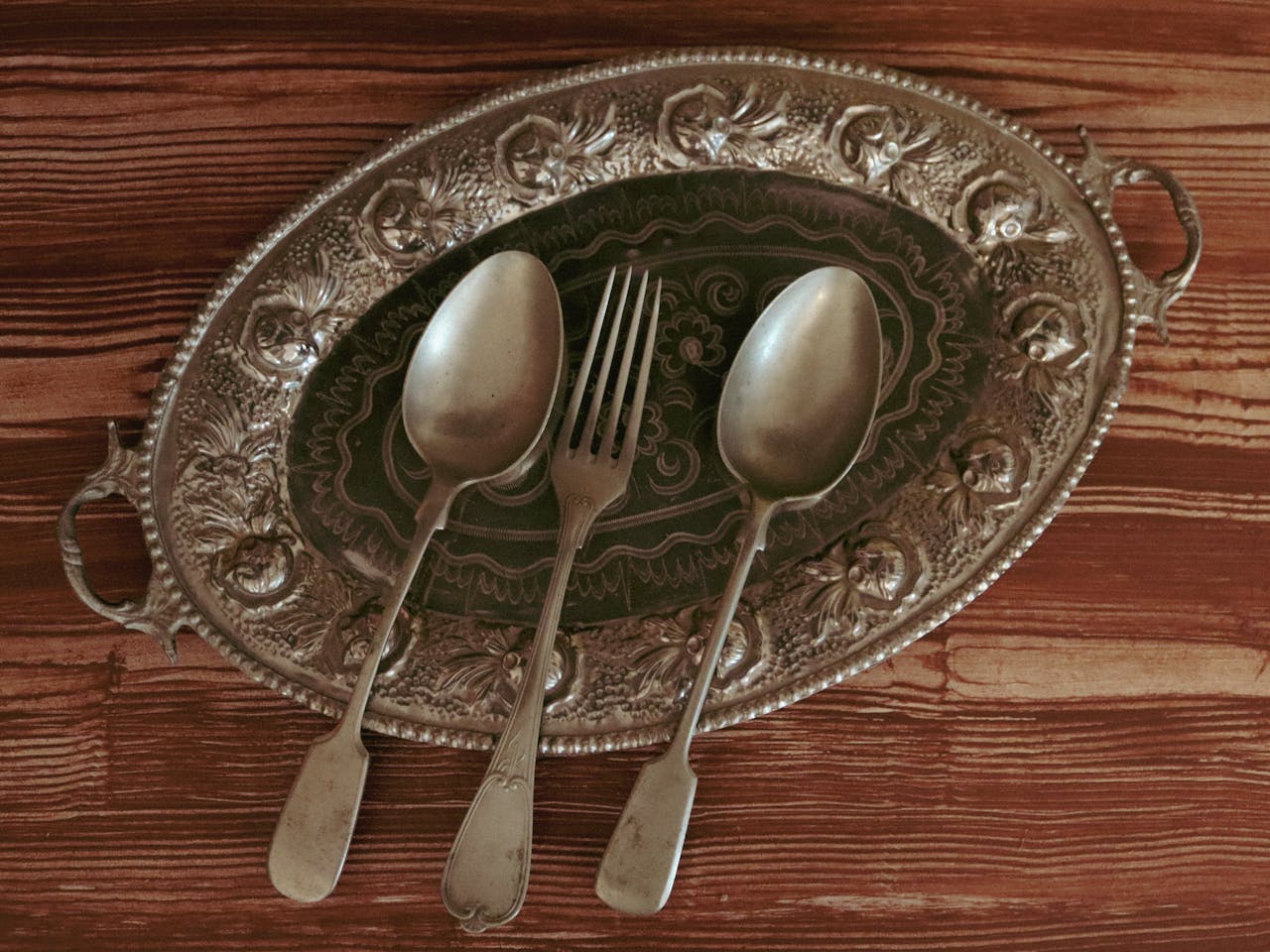 Antique silverware from an estate ready for auction