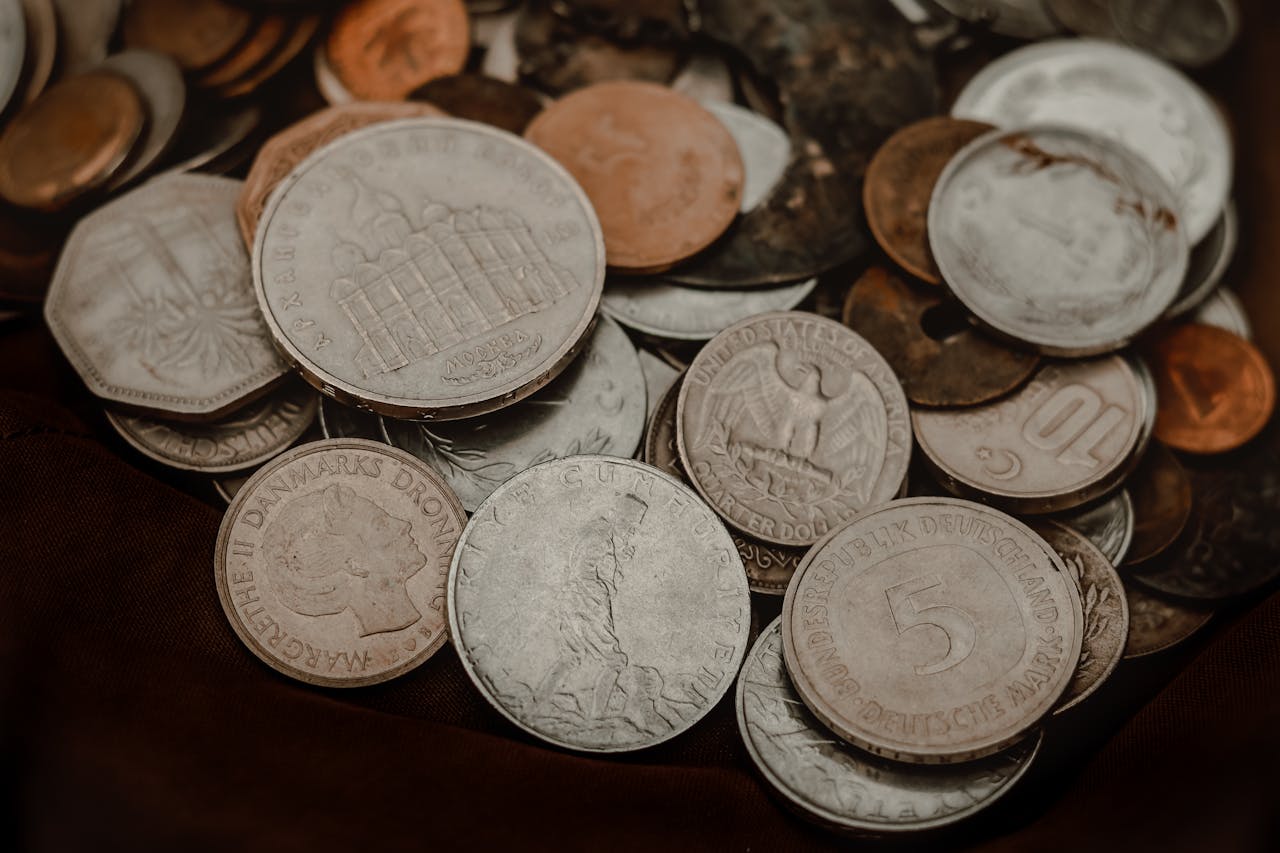 A collection of rare vintage coins
